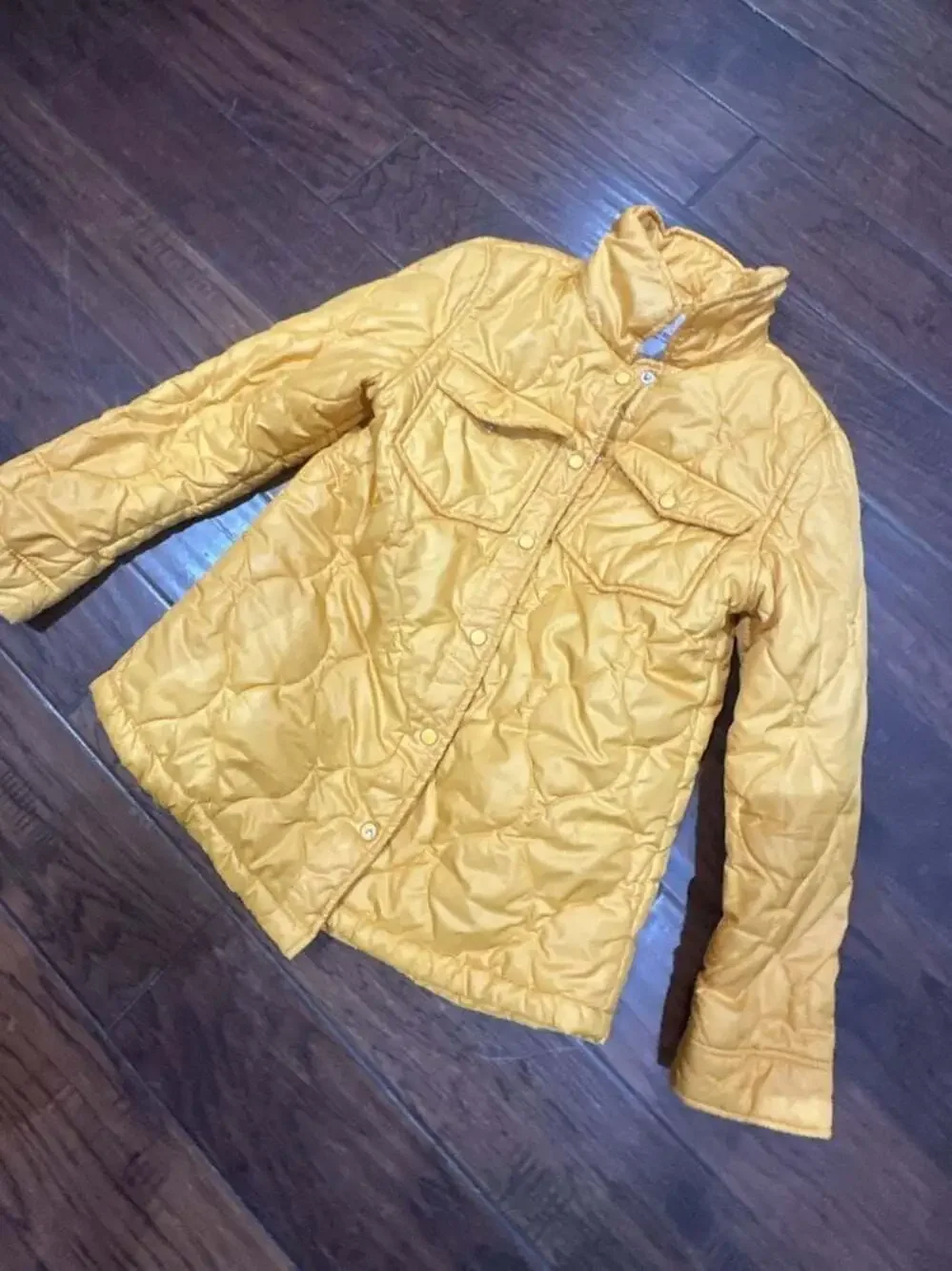 Urban Republic Girls‎ Quilted Snap Button Lightweight Jacket Mustard Yellow